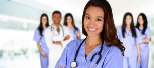 Nurse who is working her shift in a hospital