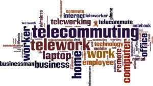 Telework word cloud concept.